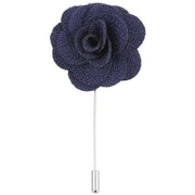 David Van Hagen Flower Lapel Pin - Navy/Silver