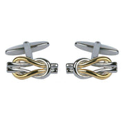 David Van Hagen Love Knot Cufflinks - Silver/Gold