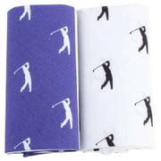 David Van Hagen Novelty Golfer Handkerchief Set - White/Blue