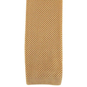 David Van Hagen Plain Knitted Tie - Gold