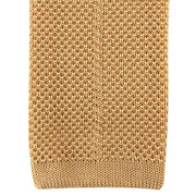 David Van Hagen Plain Knitted Tie - Gold