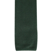 David Van Hagen Plain Knitted Tie - Olive