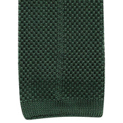 David Van Hagen Plain Knitted Tie - Olive