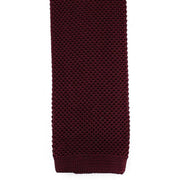 David Van Hagen Plain Knitted Tie - Wine