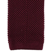 David Van Hagen Plain Knitted Tie - Wine