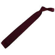 David Van Hagen Plain Knitted Tie - Wine