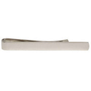 David Van Hagen Plain Polished Rhodium Tie Slide - Silver