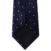 David Van Hagen Polka Dot Tie - Navy/Gold