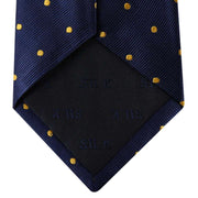 David Van Hagen Polka Dot Tie - Navy/Gold