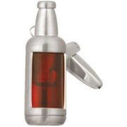 David Van Hagen Red Wine Bottle and Glass Cufflinks - Silver/Red