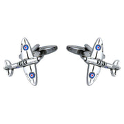 David Van Hagen Spitfire Cufflinks - Silver