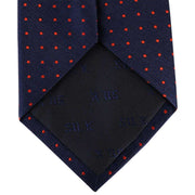 David Van Hagen Spotted Tie - Navy/Red