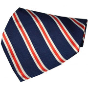 David Van Hagen Striped Silk Handkerchief - Navy/Red/White