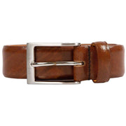 Dents Heritage Feather Edge Leather Belt - Matte Black