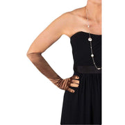 Dents Long Satin Elbow Length Evening Gloves - Bronze