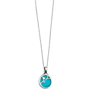 Elements Silver Floral Vine Turquoise Pendant - Silver/Blue