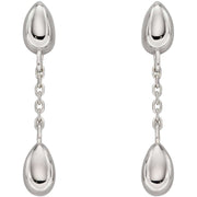 Elements Silver Flower Bud Drop Earrings - Silver