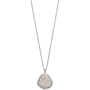 Elements Silver Fossil Flower Texture Pendant - Silver