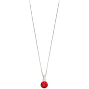 Elements Silver Pillar Round Drop Light Siam Crystal Pendant - Silver/Red