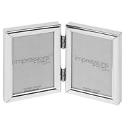 Juliana Silver Plated Double Photo Frame 2.5x3.5 - Silver
