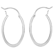 KJ Beckett Oval Creole Earrings - Silver
