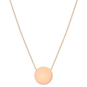 KJ Beckett Polished Disc Adjustable Necklace - Rose Gold