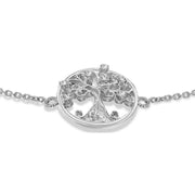 KJ Beckett Tree of Life Adjustable Bracelet - Silver