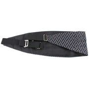 Knightsbridge Neckwear Bow Tie and Cummerbund Set - Black/Silver