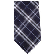 Knightsbridge Neckwear Check Cotton Tie and Pocket Square Set - Navy/White