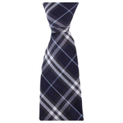 Knightsbridge Neckwear Check Cotton Tie and Pocket Square Set - Navy/White