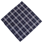 Knightsbridge Neckwear Check Cotton Tie and Pocket Square Set - Navy/White