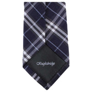 Knightsbridge Neckwear Check Cotton Tie and Pocket Square Set - Navy/White