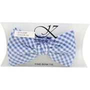 Knightsbridge Neckwear Checked Pre-Tied Cotton Bow Tie - Blue/White