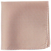 Knightsbridge Neckwear Checked Silk Pocket Square - Orange/White/Black