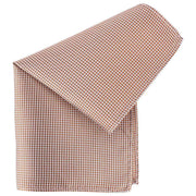 Knightsbridge Neckwear Checked Silk Pocket Square - Orange/White/Black