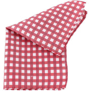 Knightsbridge Neckwear Checked Silk Pocket Square - Red/White