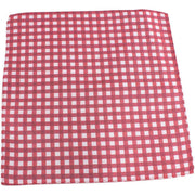 Knightsbridge Neckwear Checked Silk Pocket Square - Red/White