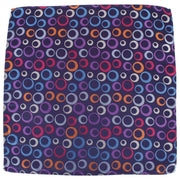 Knightsbridge Neckwear Circles and Stripe Silk Pocket Square - Dark Purple