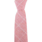 Knightsbridge Neckwear Cotton Tie and Pocket Square Set - Salmon Pink