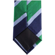 Knightsbridge Neckwear Kensington Diagonal Striped Silk Tie - Navy/Green