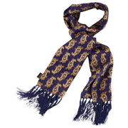 Knightsbridge Neckwear Paisley Aviator Silk Scarf - Navy