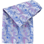 Knightsbridge Neckwear Paisley Silk Pocket Square - Blue