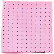 Knightsbridge Neckwear Pin Dot Silk Pocket Square - Pink/Navy