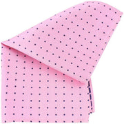 Knightsbridge Neckwear Pin Dot Silk Pocket Square - Pink/Navy