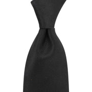 Knightsbridge Neckwear Plain Diagonal Ribbed Tie - Black