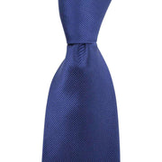 Knightsbridge Neckwear Plain Diagonal Ribbed Tie - Deep Blue