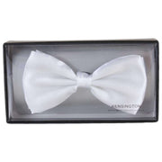 Knightsbridge Neckwear Plain Polyester Bow Tie - White