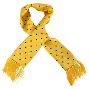 Knightsbridge Neckwear Polka Dot Aviator Silk Scarf - Yellow/Navy