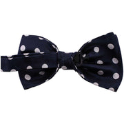 Knightsbridge Neckwear Polka Dot Silk Bow Tie - Navy/White