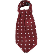 Knightsbridge Neckwear Polka Dot Silk Cravat - Wine/White